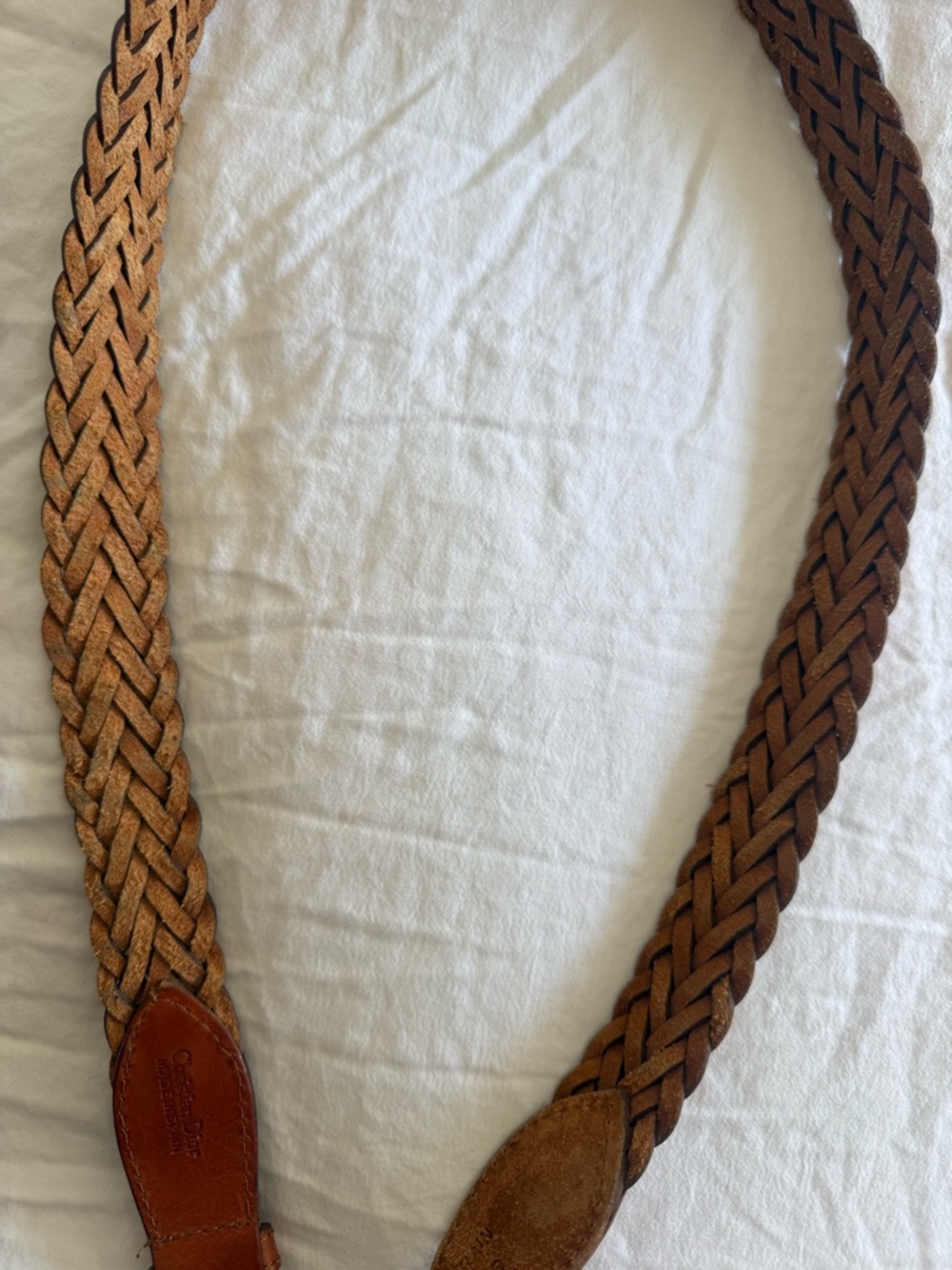 Christian Dior Vintage Braided Leather Belt - Tan and Brown - Picture 6 of 14